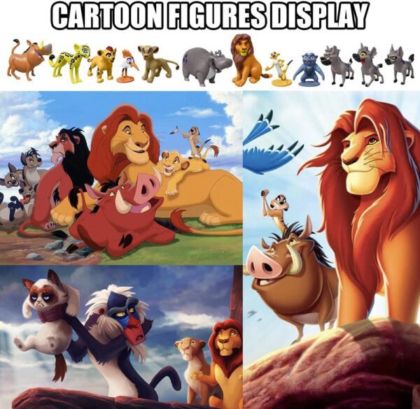 Figuras similares al Rey Leon - 12 figuras de acción de animales, juguetes coleccionables para niños, perfectas para decoración de pasteles y decoraciones de escritorio - Imagen 4