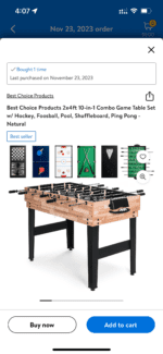 Juego de Mesa multijuegos - 6 Juegos de Mesa - 2x4ft 10-in-1 Combo Game Table Set w/ Hockey, Foosball, Pool, Shuffleboard, Ping Pong - Natural - Imagen 9