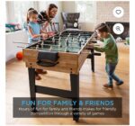 Juego de Mesa multijuegos - 6 Juegos de Mesa - 2x4ft 10-in-1 Combo Game Table Set w/ Hockey, Foosball, Pool, Shuffleboard, Ping Pong - Natural - Imagen 7