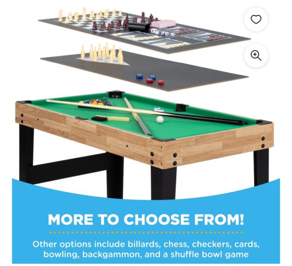 Juego de Mesa multijuegos - 6 Juegos de Mesa - 2x4ft 10-in-1 Combo Game Table Set w/ Hockey, Foosball, Pool, Shuffleboard, Ping Pong - Natural - Imagen 5