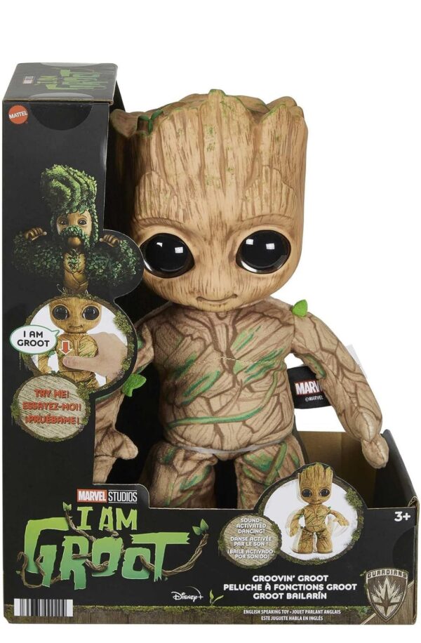 Mattel Marvel Groot - Figura de peluche de 11 pulgadas, Groovin' Groot bailando y hablando, muñeca de cuerpo suave que se mueve a la música - Imagen 6
