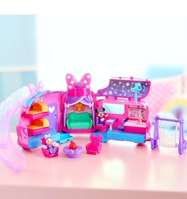 Disney Junior Glamcamper Minnie Mouse Bows-A-Glow Rolling Glamper Figuras y juego de 13 piezas, juguetes oficiales para niños a partir de 3 años Exclusivo de VastaGO - Imagen 5