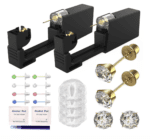 Kit de 2 piercings de oreja desechables estériles, kit de perforación de oreja sin dolor, herramienta de perforación de oreja con circonita cúbica de 0.197 pulgadas (0.197 in, dorado) - Imagen 6