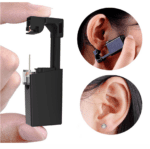 Kit de 2 piercings de oreja desechables estériles, kit de perforación de oreja sin dolor, herramienta de perforación de oreja con circonita cúbica de 0.197 pulgadas (0.197 in, dorado) - Imagen 3