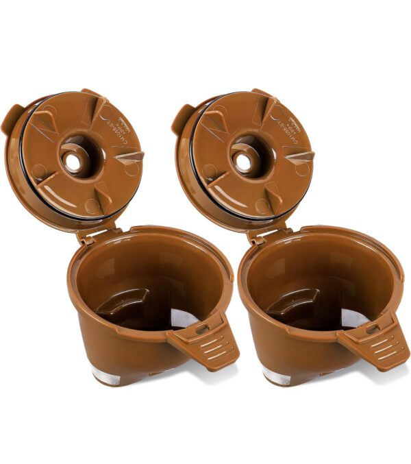 Cesta reutilizable de café con filtro de café de una sola porción para cafetera Hamilton Beach FlexBrew modelos 49974 49975 49976 49979 49950 49966 49957 49954 49947 49940 pieza de filtro, paquete de 2, marrón - Imagen 2