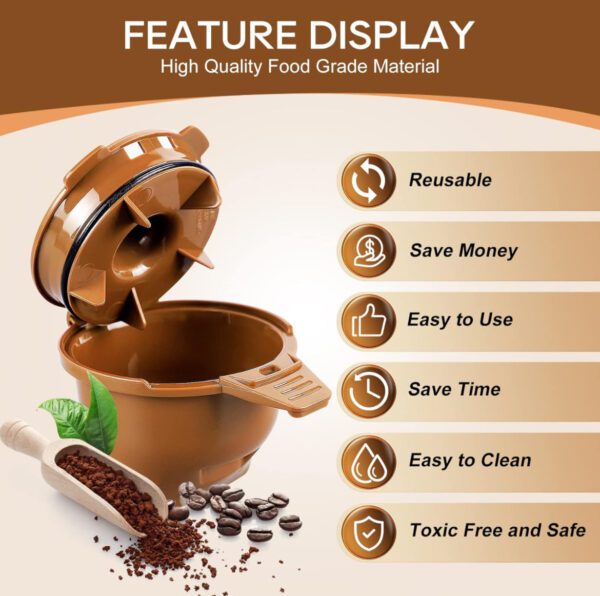 Cesta reutilizable de café con filtro de café de una sola porción para cafetera Hamilton Beach FlexBrew modelos 49974 49975 49976 49979 49950 49966 49957 49954 49947 49940 pieza de filtro, paquete de 2, marrón - Imagen 4