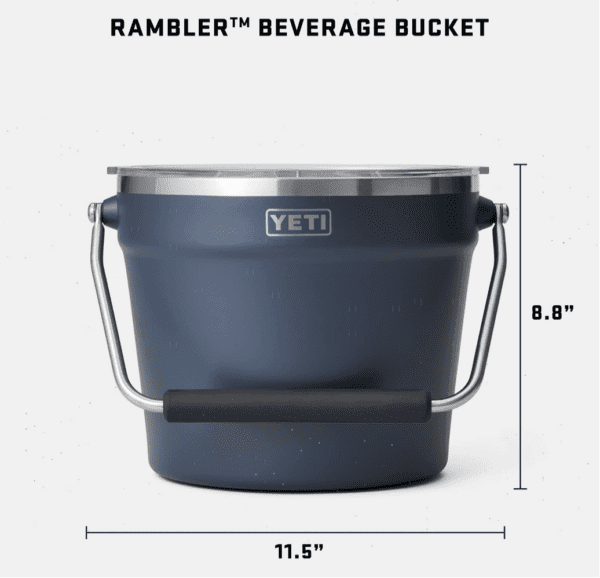 YETI Rambler - Cubo para bebidas, doble pared aislada al vacío con tapa, color azul marino - Imagen 6