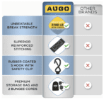 Lingas para carga-Correas de trinquete resistentes, paquete de 4, 15 pies, resistencia a la rotura de 2200 libras, correas de amarre de trinquete con ganchos en S de bloqueo de seguridad, correas de carga - Imagen 5