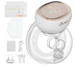 Onlyeah - Extractor de leche portátil, sacaleche eléctrico, manos libres, portátil, 3 modos, 9 niveles, sin dolor, pantalla táctil, de bajo ruido, con 1 paquete (1)