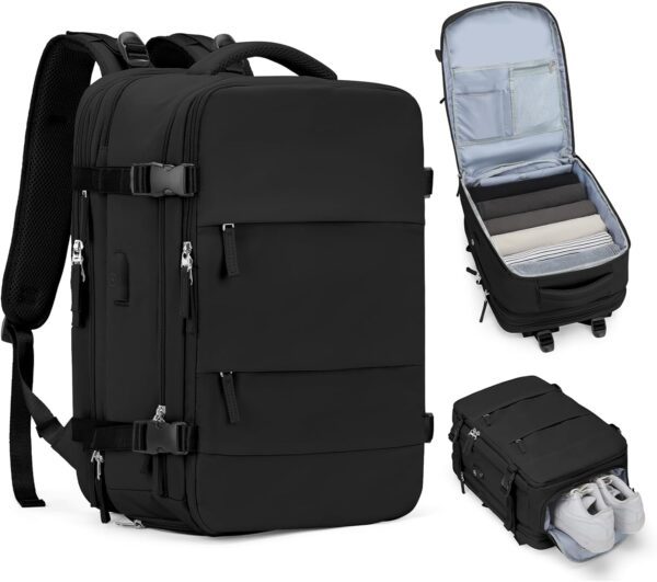 Mochila casual Mochila de viaje, A-beige con verde, Mochilas de viaje - Imagen 1