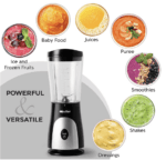 Licuadora personal para batidos - Mueller - y batidos con taza y tapa de viaje de 15 onzas, jugos, alimentos para bebés, licuadora portátil de alta resistencia y procesador de alimentos, color negro - Imagen 3