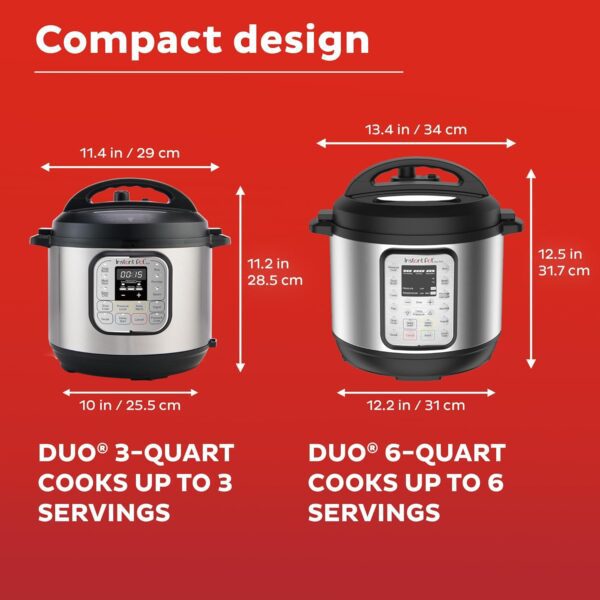 Olla a presión multifunción 7 en 1 Instant Pot IP-DUO60, 6cuartos/1000W - Acero inoxidable y negro - Imagen 8