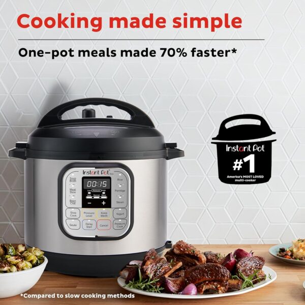 Olla a presión multifunción 7 en 1 Instant Pot IP-DUO60, 6cuartos/1000W - Acero inoxidable y negro - Imagen 4