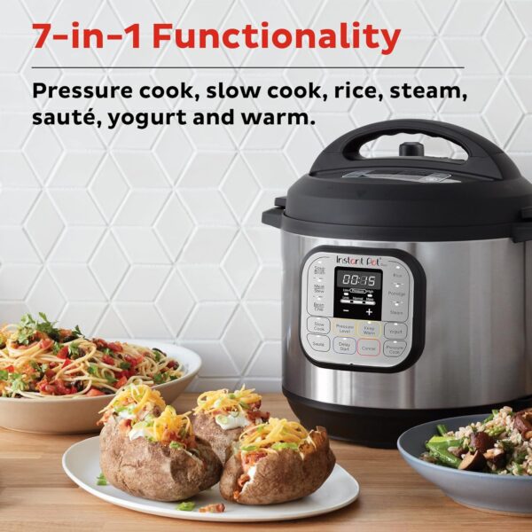 Olla a presión multifunción 7 en 1 Instant Pot IP-DUO60, 6cuartos/1000W - Acero inoxidable y negro - Imagen 3