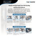 Paquete de 20 bolsas de almacenamiento al vacío, bolsas ahorradoras de espacio (4 jumbo, 4 grandes, 4 medianas, 4 pequeñas y 4 para enrollar) bolsas de almacenamiento de compresión para edredones y mantas, bolsas selladoras al vacío para almacenamiento de ropa, bomba de mano incluida - Imagen 7