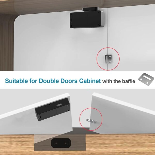 Cerradura de cajón con tarjeta RFID, cerradura de gabinete oculta NFC para muebles de despensa de cocina, cerradura de puerta de armario eLinkSmart con aplicación Bluetooth, seguridad infantil, no - Imagen 5
