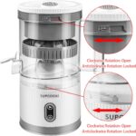 Exprimidor eléctrico de cítricos, máquina exprimidora recargable con cable USB y cepillo de limpieza, exprimidor de pomelo de limón y limón, exprimidor portátil fácil de limpiar - Imagen 4