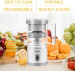 Exprimidor eléctrico de cítricos, máquina exprimidora recargable con cable USB y cepillo de limpieza, exprimidor de pomelo de limón y limón, exprimidor portátil fácil de limpiar - Imagen 2