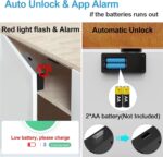 Cerradura de cajón con tarjeta RFID, cerradura de gabinete oculta NFC para muebles de despensa de cocina, cerradura de puerta de armario eLinkSmart con aplicación Bluetooth, seguridad infantil, no - Imagen 4