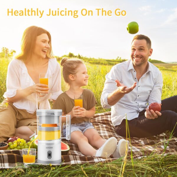 Exprimidor eléctrico de cítricos, máquina exprimidora recargable con cable USB y cepillo de limpieza, exprimidor de pomelo de limón y limón, exprimidor portátil fácil de limpiar - Imagen 7