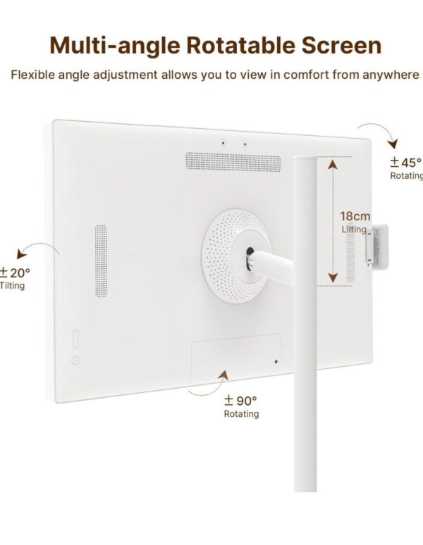 Pantalla inteligente portátil de 32 pulgadas, monitor giratorio de 1080p con pantalla táctil Incell, sistema operativo Android (compatible con Google Store), batería incorporada (4-6H), - Imagen 6
