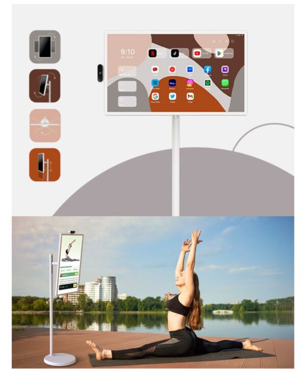 Pantalla inteligente portátil de 32 pulgadas, monitor giratorio de 1080p con pantalla táctil Incell, sistema operativo Android (compatible con Google Store), batería incorporada (4-6H), - Imagen 3