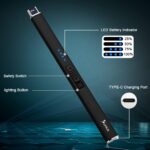 SUPRUS Encendedor eléctrico de arco resistente al viento sin llama USB encendedor recargable con bloqueo de seguridad para velas, barbacoa, camping, negro - Imagen 5