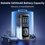 Syncwire Compresor de aire portátil para inflado de neumáticos, inflado 2 veces más rápido, bomba de aire inteligente para neumáticos de automóvil [LCD extragrande] con medidor de presión digital - Imagen 3