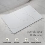 Tapete de baño de piedra, tapete de ducha antideslizante de tierra de diatomeas - Tapete de baño absorbente de secado rápido - Diseño elegante y moderno, fácil de limpiar (23.5 x 15 pulgadas) - Imagen 4