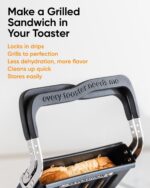 Revolution Toastie Press - Quesadilla, Quesadilla, Queso a la parrilla y Panini Press Sandwichera que se adapta a todas las tostadoras – Colócalo en tu tostadora para tostar cómodamente sándwiches - Imagen 7