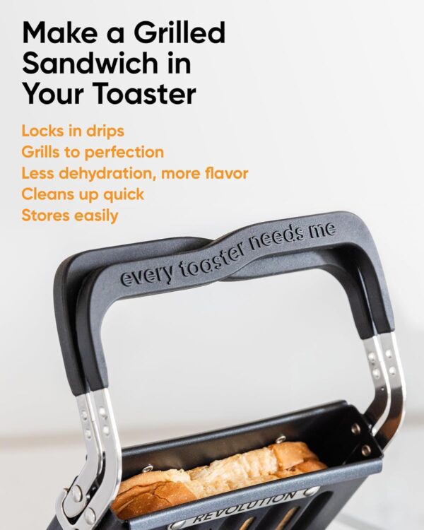 Revolution Toastie Press - Quesadilla, Quesadilla, Queso a la parrilla y Panini Press Sandwichera que se adapta a todas las tostadoras – Colócalo en tu tostadora para tostar cómodamente sándwiches - Imagen 7
