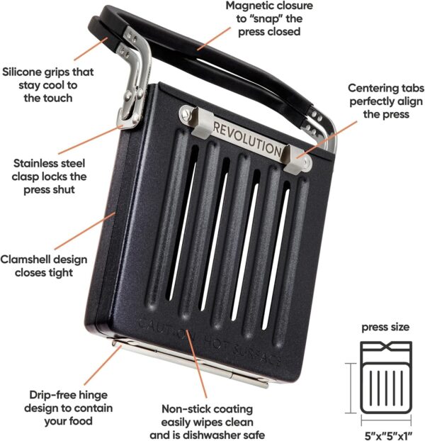 Revolution Toastie Press - Quesadilla, Quesadilla, Queso a la parrilla y Panini Press Sandwichera que se adapta a todas las tostadoras – Colócalo en tu tostadora para tostar cómodamente sándwiches - Imagen 6