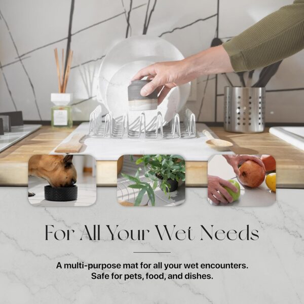 Tapete de baño de piedra, tapete de ducha antideslizante de tierra de diatomeas - Tapete de baño absorbente de secado rápido - Diseño elegante y moderno, fácil de limpiar (23.5 x 15 pulgadas) - Imagen 2