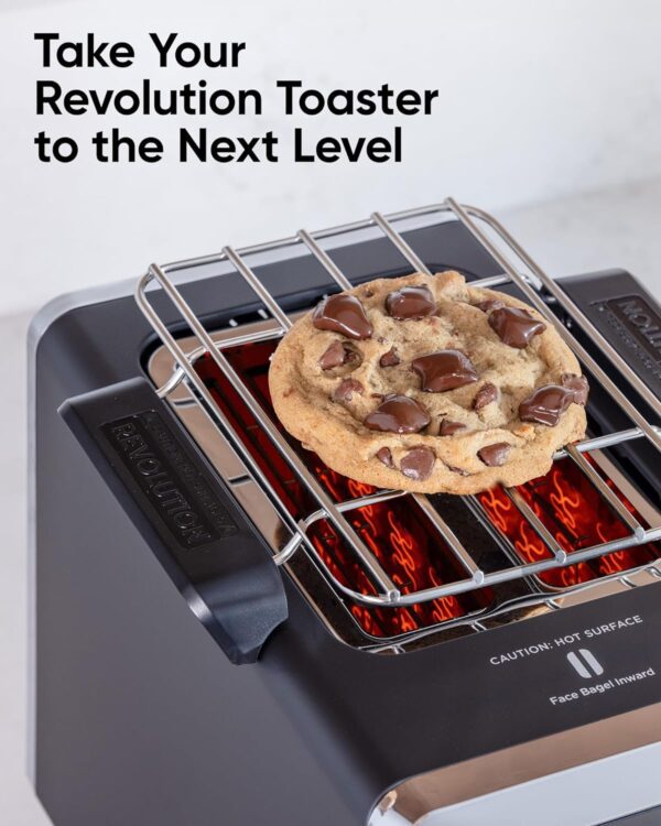 Revolution Estante para calentar tostadoras: calienta suavemente croissants, bollos, magdalenas, pasteles, galletas, pizza, pretzels, tortillas y otros alimentos, la bandeja más cálida para ti - Imagen 8