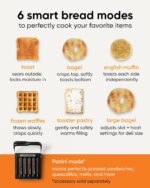 Tostadora de pantalla táctil Revolution InstaGLO R180B - negro mate/cromo para 2 rebanadas, ajustes inteligentes de alta velocidad para un tostado perfecto, compatible con accesorio Panini Press - Imagen 8