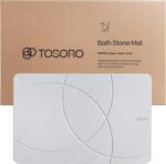 Tapete de baño de piedra, tapete de ducha antideslizante de tierra de diatomeas - Tapete de baño absorbente de secado rápido - Diseño elegante y moderno, fácil de limpiar (23.5 x 15 pulgadas)