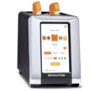 Tostadora de pantalla táctil Revolution InstaGLO R180B - negro mate/cromo para 2 rebanadas, ajustes inteligentes de alta velocidad para un tostado perfecto, compatible con accesorio Panini Press
