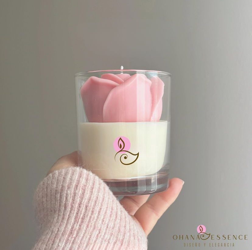 IMG_1975 Ohana Essence Vela - frasco de vidrio con flor - Imagen 1