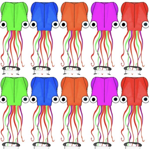 Cometas - 10 cometas de pulpo grandes, de cola larga, fácil de volar, cometas de playa a granel, 157 pulgadas, moluscos 3D de pulpo para niños y adultos, kitesurf, parque al aire libre, cometa colorida - Imagen 1