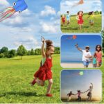 Cometas - 10 cometas de pulpo grandes, de cola larga, fácil de volar, cometas de playa a granel, 157 pulgadas, moluscos 3D de pulpo para niños y adultos, kitesurf, parque al aire libre, cometa colorida - Imagen 3