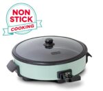 Dash Sartén eléctrica de tamaño familiar con superficie antiadherente de 14 pulgadas + libro de recetas para pizza, hamburguesas, galletas, fajitas, desayuno y más, capacidad de 20 tazas, 1400 W