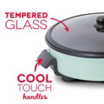 Dash Sartén eléctrica de tamaño familiar con superficie antiadherente de 14 pulgadas + libro de recetas para pizza, hamburguesas, galletas, fajitas, desayuno y más, capacidad de 20 tazas, 1400 W - Imagen 5