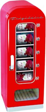 FRIGIDAIRE EFMIS045-RED Retro perfecto para oficina, dormitorios, bar o hogar, mini refrigerador 10 latas de soda, rojo