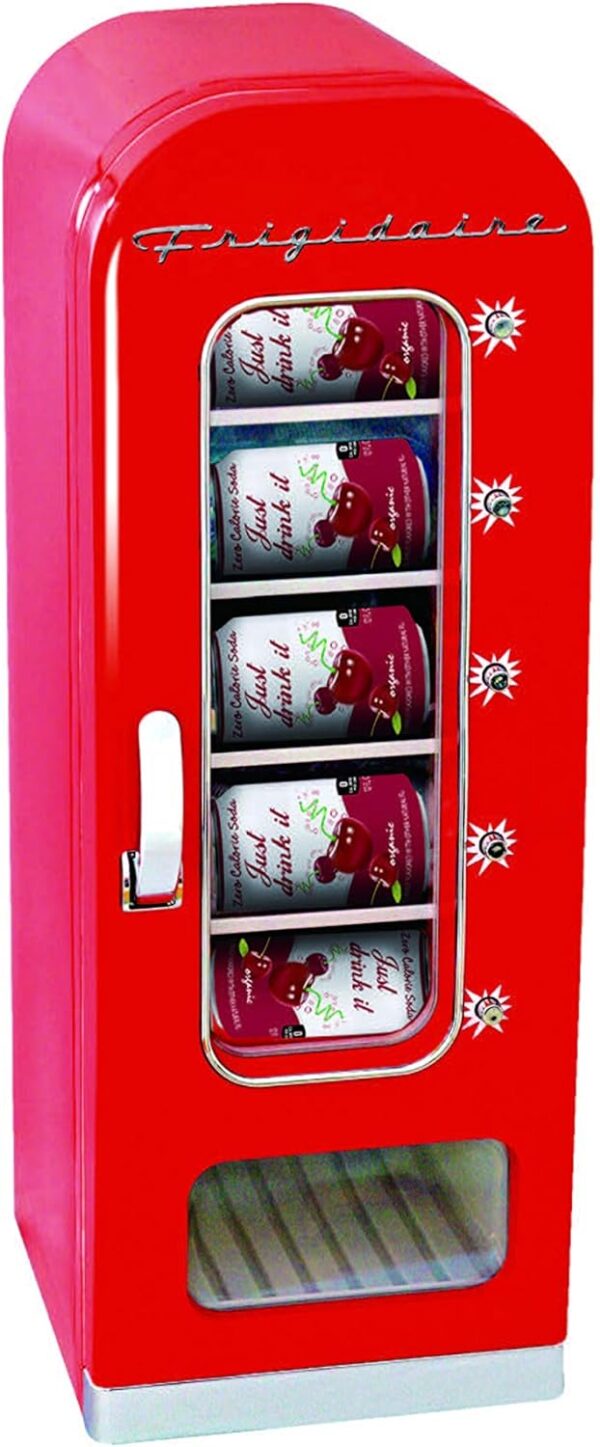FRIGIDAIRE EFMIS045-RED Retro perfecto para oficina, dormitorios, bar o hogar, mini refrigerador 10 latas de soda, rojo - Imagen 1