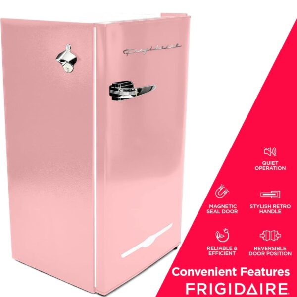 Frigidaire Refrigerador compacto retro con enfriador, refrigerador de encimera de 3.2 pies cúbicos con abridor de botellas integrado, refrigerador compacto para oficina, dormitorio - Imagen 6