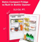 Frigidaire Refrigerador compacto retro con enfriador, refrigerador de encimera de 3.2 pies cúbicos con abridor de botellas integrado, refrigerador compacto para oficina, dormitorio - Imagen 8