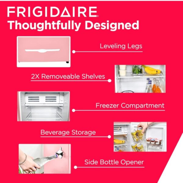 Frigidaire Refrigerador compacto retro con enfriador, refrigerador de encimera de 3.2 pies cúbicos con abridor de botellas integrado, refrigerador compacto para oficina, dormitorio - Imagen 7