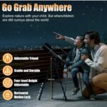 Telescopio, F40070M para adultos astronomía, 2.756 in de apertura 15.748 in telescopio refractor (20-200x) para principiantes de astronomía, trípode y adaptador de teléfono, mochila de telescopios - Imagen 5