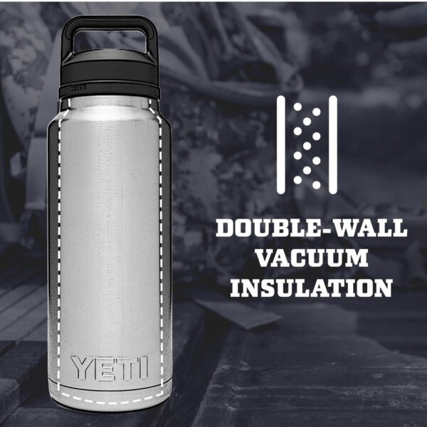 YETI Rambler Botella de 36 onzas, aislada al vacío, acero inoxidable con tapa para sorbos - Imagen 2