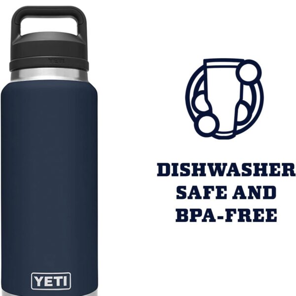 YETI Rambler Botella de 36 onzas, aislada al vacío, acero inoxidable con tapa para sorbos - Imagen 5